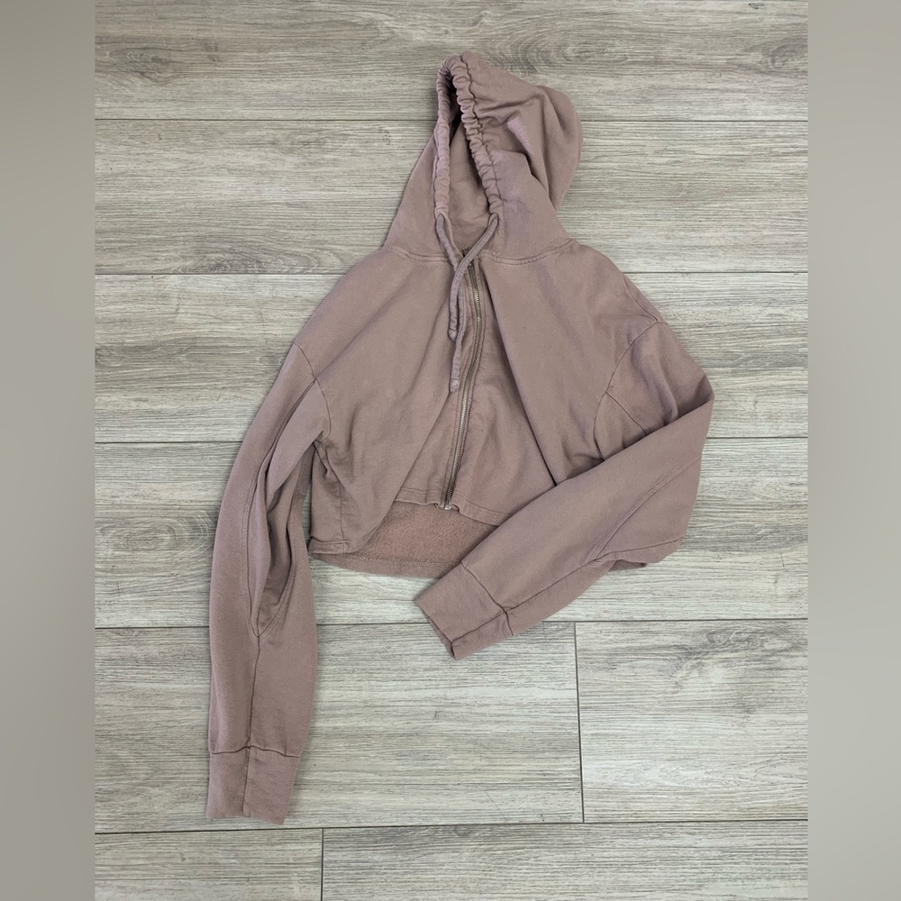 Years of ours zip up oversized crop hoodie .